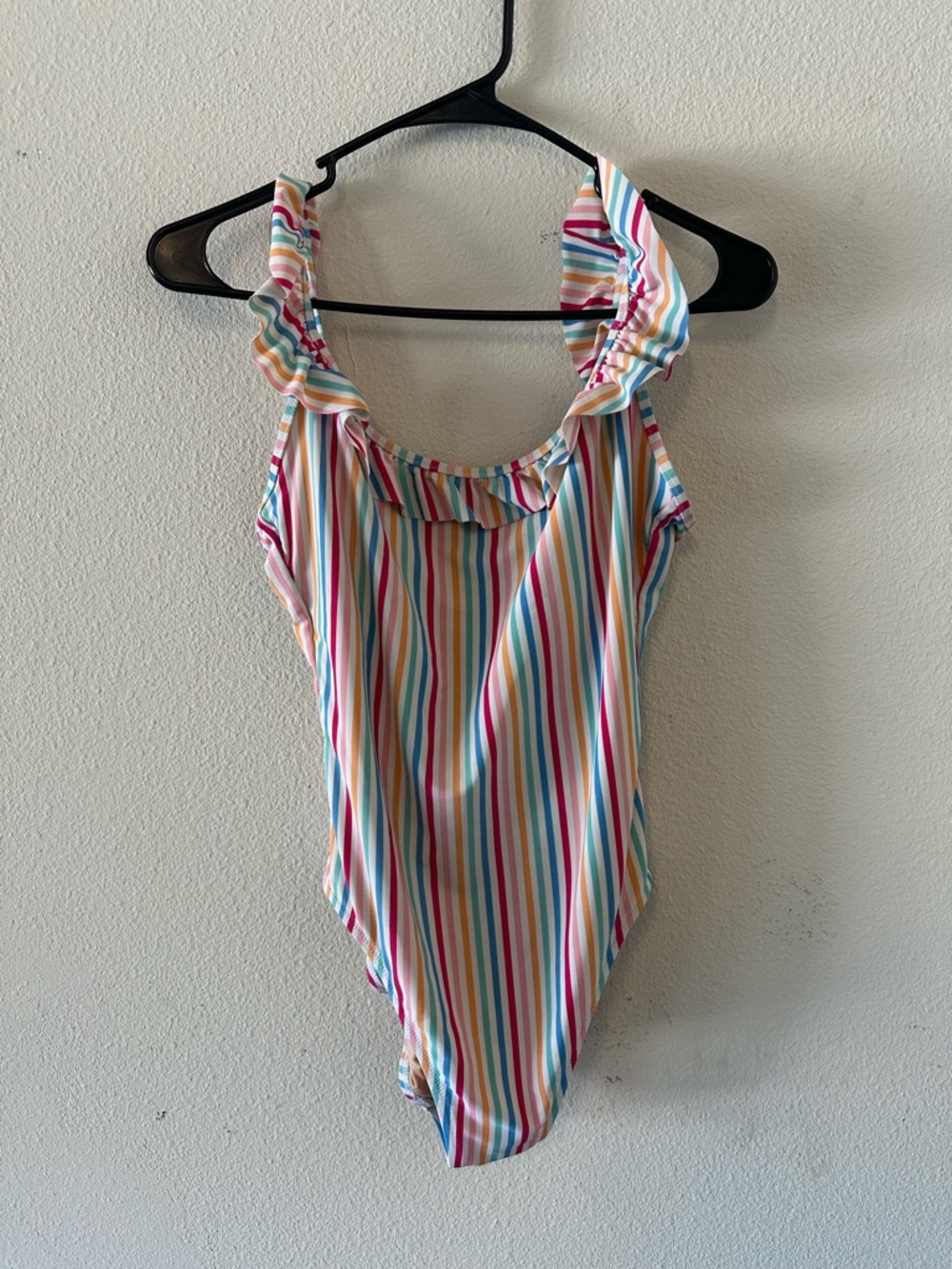 J. Crew Multi-Color Striped Ruffle One-Piece
